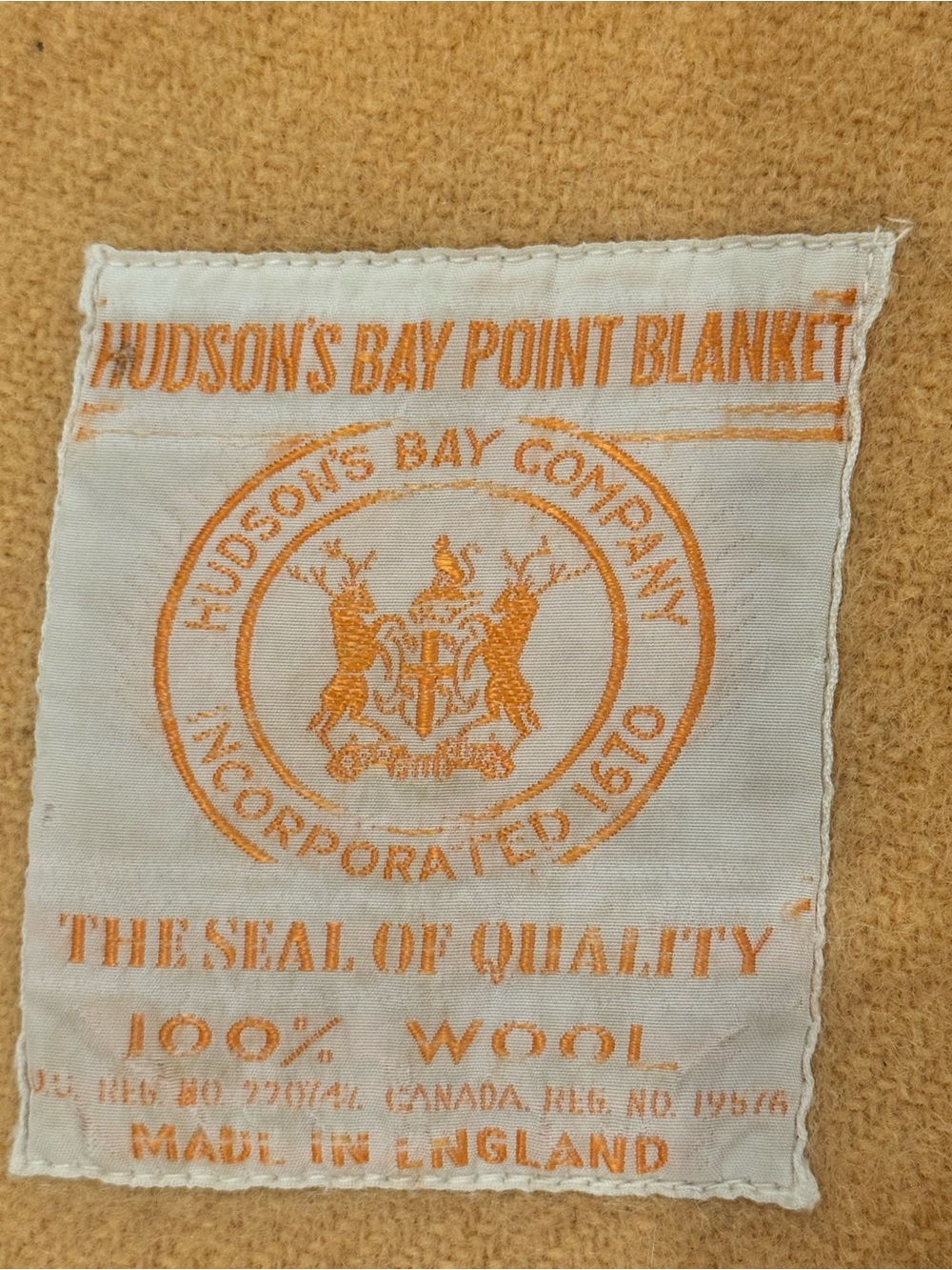 Vintage Hudson’s Bay 4 Point Blanket – 82” x 68” – Wool